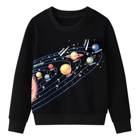 Smazero Boy's Solar System Sweatshirt for Kids Cover
