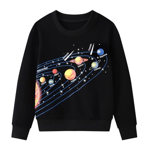 Smazero Sudadera de algodón para niños de 3 a 8 años, Negro, 2-3 años