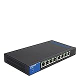Linksys LGS108P - Unmanaged Switch Gigabit Ethernet (10/100/1000) Energía sobre Ethernet (PoE) Negro - Switch de red (IEEE 802.1p, IEEE 802.3, IEEE 802.3ab, IEEE 802.3af, IEEE 802.3at, IEEE 802.3az, IEEE 802.3u, IEEE 8, No administrado, Gigabit Ethernet (10/100/1000), Negro, 0 - 50 °C, -40 - 70 °C)