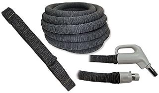 50FT - Knitted Central Vacuum Hose Cover with Installation Tube - Charcoal Grey