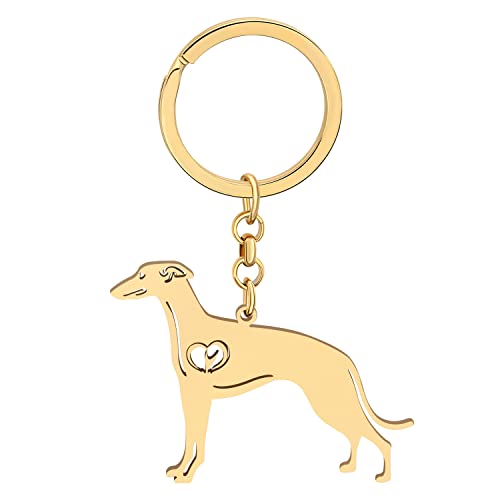 LONYOO Lindo Llavero de Acero Inoxidable Perro Mascotas Regalos para Amantes de Perros Mujeres Niñas Cachorro Llavero Coche Llavero Monedero Charms (Dorado Whippet) LONYOO Lindo Llavero de Acero Inoxidable Perro Mascotas Regalos para Amantes de Perros Mujeres Niñas Cachorro Llavero Coche Llavero Monedero Charms (Dorado Whippet)