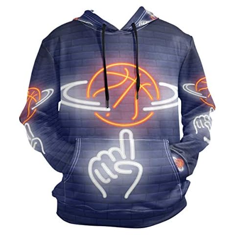 Sudadera con Capucha de Arte Neón Baloncesto 3D Cover