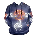 Arte Neón Baloncesto Sudadera con Capucha para Hombre Mujer 3D Impresión Hoodies Mangas Largas Sweatshirt Sweat Sudaderas Pullover