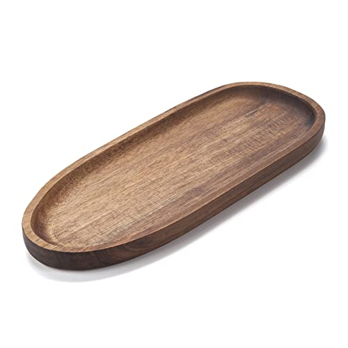 Wooden Serving Platter Plates Acacia Wood Serving Tray For Snacks Bread Fruit Salad Cheese Board (11.8X4.7X0.8 Inch) #TOP1