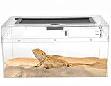 Reptile Tank 30×18×15cm PC Clear Reptile Terrarium 360° View Insect Feeding...