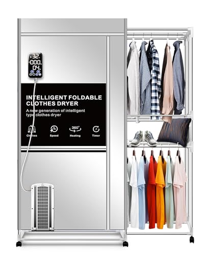 KASYDoFF Portable Clothes Dryer, 110V -1600W Portable Dryer for Apartment, 67Inch -3 Tier Foldable Clothes Dryers Rack, Energy Saving Portable Dryer for Indoor, Travel, RV