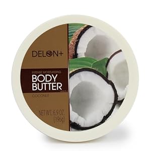 DELON Intense Moisturizing Body Butter, Coconut, 6.9 oz