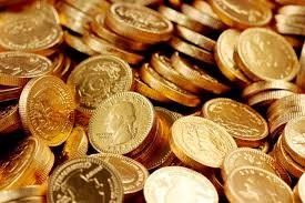 Miniatura 5 de Fort Knox Monedas de chocolate con leche belga envueltas en lámina dorada, 1 libra