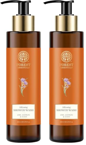 Image of Forest Essentials Shower Wash Lime Saffron Oudh | Sulphate-Free Ayurvedic Body Wash | Softens, Scents & Hydrates Skin (Pack of 2)