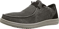 Skechers MELSON RAYMON, Zapatillas para Hombre, Black Canvas, 43 EU