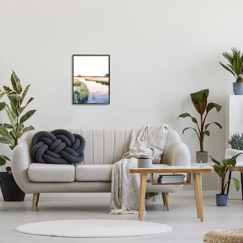 Image of Rural River Horizon Landscape, 16 x 20 Inch Framed Giclee Print