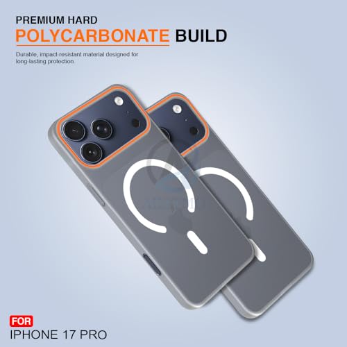 Image of AESTMO iPhone 17 Pro Back Cover | Slim Hard Shell | Matte Frosted Hard Back Translucent Back Cover for iPhone 17 Pro (Compatible with MagSafe Accessories) (Grey)