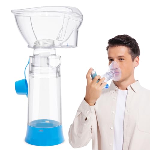Image of Inhaler Spacer for Adults, Nessi OTC Spacer, Spacer for Inhaler with Silicone Mask, Anti-Static Chamber & Exhalation Valve, Easy to Use & Clean