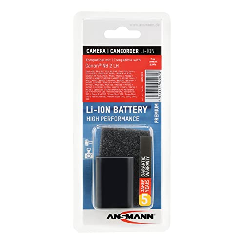 Ansmann 5022673 7.4 Volt A-Can Nb2Lh 720Mah Lithium Replacement Battery For Canon Powershot S 30, S 40, S 50, S 60, S 70, Eos 350 D, Mx 20I, 25I, 30I, 35I, 200I, 250I And Mv 4I (Discontinued By Manufacturer) #TOP4