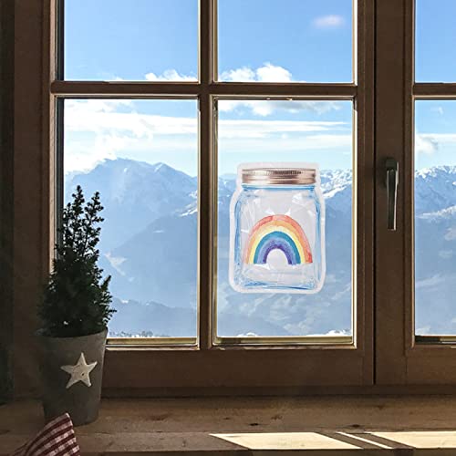 Transparent Decorative Glass Film Window Door Tint Rainbow Effect Static Cling Heat Control Rainbow Stickers For Kitchen Dining Room Bedroom Living Room Baby Monthly Stickers Unisex #TOP1