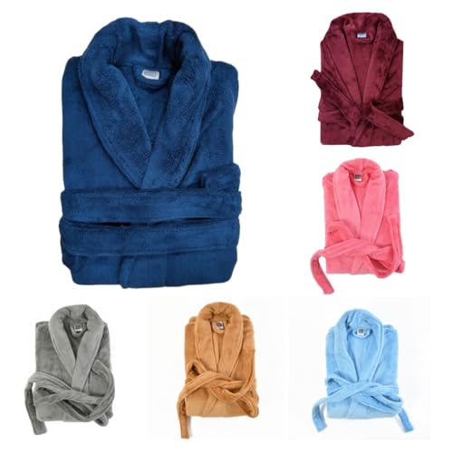 Image of Cotton Bolls Textiles Microfiber Fleece Bath Robe for Men | Shawl Collar with Long Sleeves| Lint Free | Anti-Bacterial | Super Soft Fabric (XL, Emerald Green)