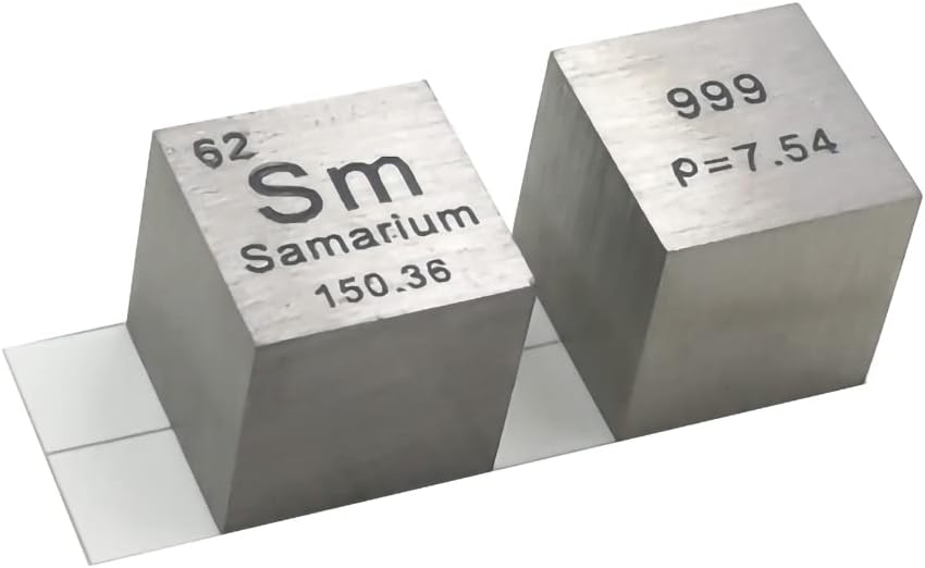 Samarium (Sm) Density Cube, Laboratory-Grade Accurate Over 99.9% High-Purity, Used for Laboratory Experiment Materials, Personal Hobbies and Collections(Size:10 mm,Color:Matte)