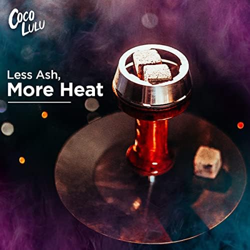 Gs1 UK Coconut Charcoal BBQ Accessories Hookah Coals Natural Coconut Charcoal Hookah Shisha Narguile Coal 1Kilogram 72 PCS Charcoal Briquettes 25mm Cubes, Black, 25x25x25