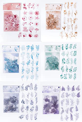 Alideco 240Pcs Scrapbook Stickers Set Vintage Plants Foliage Flowers Stickers For Journaling Scrapbooking Junk Journal Crafts Embelishment Decoration Diary Stickers(Liuguangyinyun) #TOP5