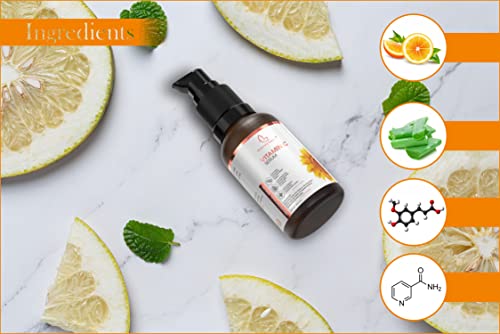 Image of Blooming beauty Vitamin C 20% Professional Face Serum with Vitamin E, Ferulic acid, Niacinamide,for Age Defying& Skin Clearing Serum,Vitamin C Face Serum (Vitamin C + Aloe Vera gel (30+120)-150ml)