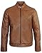 Produktbild RICANO Johnson, Herren Basic Lederjacke (Slim Fit) im skandinavischem Design aus echtem Lamm Nappa Leder (Schwarz, Braun, Cognac Braun, Dunkel-Blau) (Cognac Braun, XL)