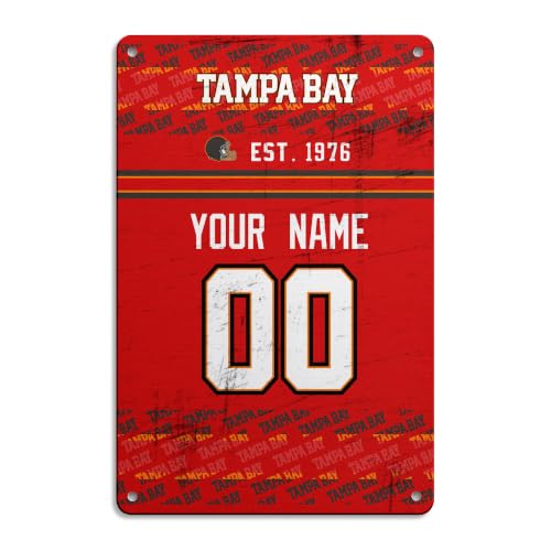 Image of Tampa Metal Sign for Outside Custom Name and Number Gifts