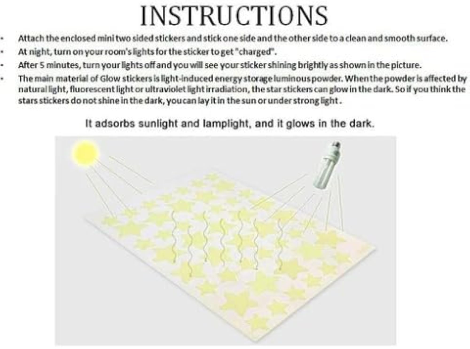 Glow in The Dark Stars & Moon Wall Stickers -234