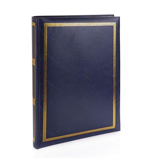 Kenro Sonata-serien marinblå fuskläder fotoalbum med 50 självhäftande sidor passar 200 foton 10 x 15 cm/6 x 4 tum – NR101UE