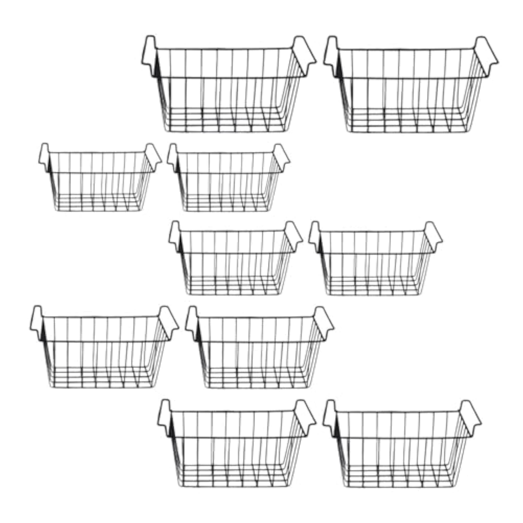 2Pcs Deep Freezer Basket for Kitchen & Dormitory, 39cmx20cmx20cm