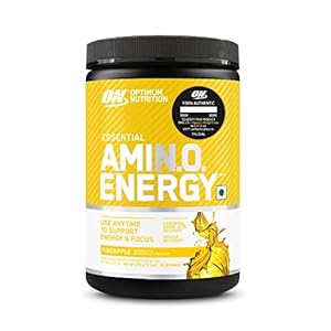 Optimum Nutrition Amino Energy – Pre Workout with Green Tea, BCAA, Amino Acids, Keto Friendly, Green Coffee Extract, Energy Powder – Pineapple, 30 Servings