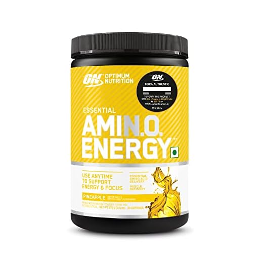 Optimum Nutrition Amino Energy - Pre Workout with Green Tea, BCAA, Amino Acids, Keto Friendly, Green Coffee Extract, Energy Powder - Pineapple, 30 Servings