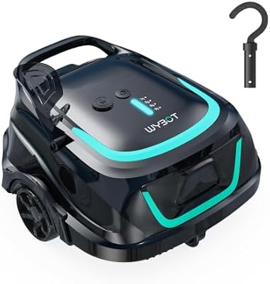 WYBOT A1 Robotic Pool Cleaner – Dual Layer Filtration, Strong Suction, 130 Mins Runtime, Robot Pool Vacuum for Above Ground & Flat Pools up to 1100 Sq. Ft., 4 Cleaning Modes (Jet Black Matte)