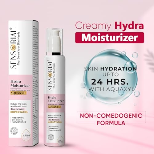 Image of Sensorial Creamy Hydra Moisturizer, 50ml, Skin Hydration up to 24 Hours, Non-Comedogenic Formula with Niacinamide, Hyaluronic Acid, Oat Extract and Bio-ferment filtrate