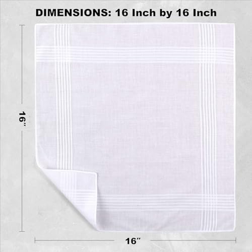 image for HHHAZ 5 Pack Handkerchiefs for men, 100% Soft Cotton 16x16 Inch Men's 