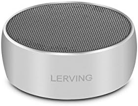 Bluetooth Speaker, LERVING Portable Bluetooth Wireless Speaker, Enhanced Bass, Ultra Compact Size, Built-in Microphone - Silver