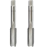 2Pcs M8x1.25 Metric Hand Tap, HSS Right Hand Taper & Plug Thread Taps, M8 x 1.25mm Wear-Resistant, Precise Threading for Multiple Metals