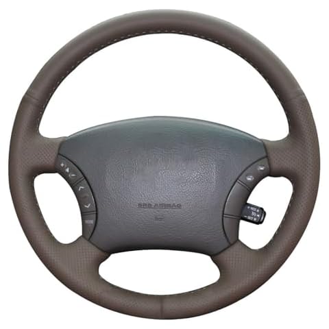 Loncky Custom Fit Genuine Leather Steering Wheel Cover for Lexus LX450 1996 1997 / LX470 1998-2002 / Toyota Land Cruiser 1995 1996 1997 1998 1999 2000 2001 2002 Car Interior Accessories Cover