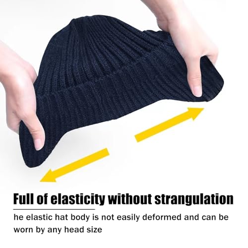 MLPKOI Gorro Invierno Hombre con Orejeras, Gorro de Invierno con Paraguas Gorro de Punto con Forro Polar Accesorios para Deportes Al Aire Libre (Azul Marino) - imagen 4