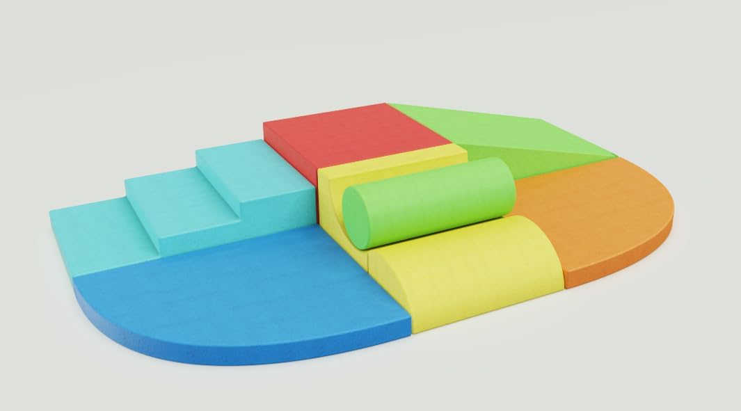 7-Piece Foam Climbing Blocks for Toddlers, Baby Climbing Blocks, Soft Play Climbing Toys with Non-Slip Bottom, Indoor Play Gym and Activity Play Set for Climbing & Crawling