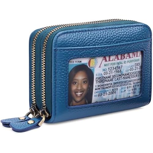 GOIACII Small Genuine Leather Wallet for Women, RFID Blocking Credit Card Holder Wallet