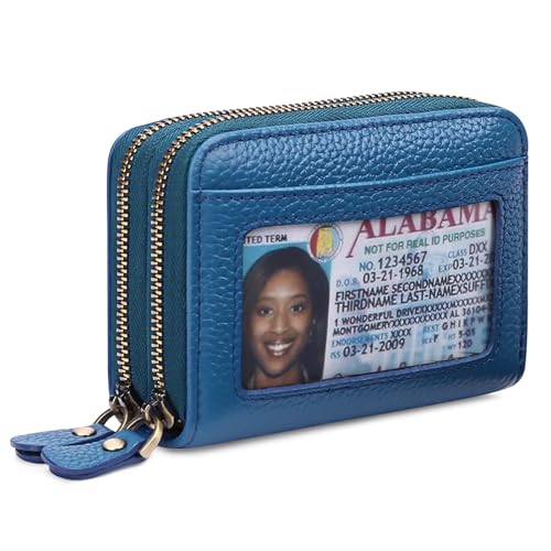 GOIACII Small Genuine Leather Wallet for Women, RFID Blocking Credit Card Holder Wallet