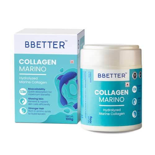 BBETTER Collagen Marino Powder For Women & Men- Pure Hydrolyzed Marine Collagen Supplements For...