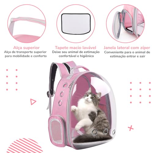 Bolsa De Transporte Ventilado Conveniente Para Passeios Acrílico Visão Panorâmica Mochila Pet Cachor