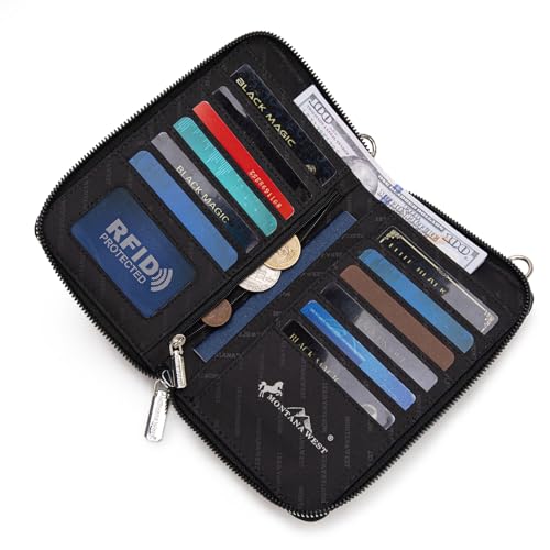 Image of Montana West Western Crossbody Phone Wallet for Women RFID Blocking Wallet Purse with Cash Slots & Zipper Pocket