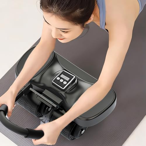 Ab Wheel Roller | Stille Indoor Core Strengthener | Automatische Rebound Tellende Ab Roller voor Appartement Thuis Kamer Achtertuin Sport Reizen Beginner Vrouwen Mannen - Afbeelding 4