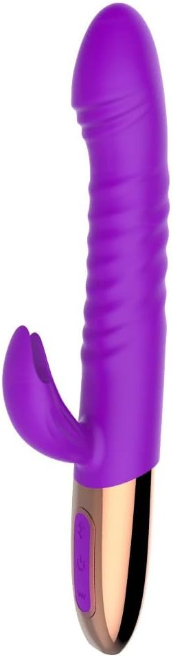 Vibrator Powerful Rabbit Vibrator Automatic Retractable Heating G-spot Dildo Vibrator Anal Clitoral Stimulator Sex Toys for Women Couples(Purple)
