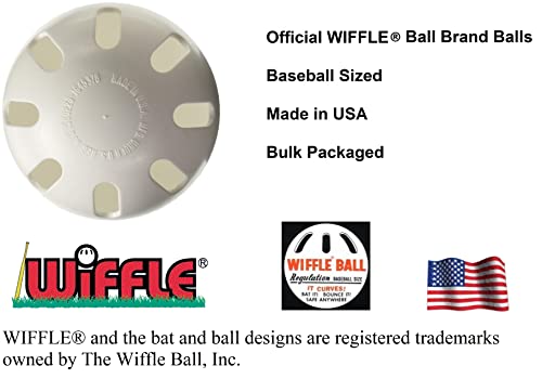 WIFFLE Balls Bulk Plastic Baseballs - Official Ball Brand - Made in USA - Plus Bonus Beverage Can Coolers (36 Balls)