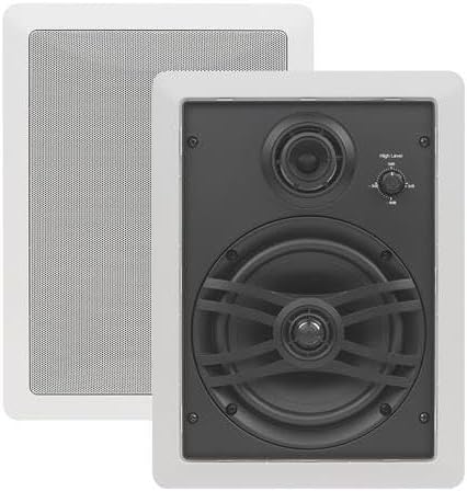 NS-IW470 3-Way In-Wall Speaker For Custom Install (White, Pair), 6"