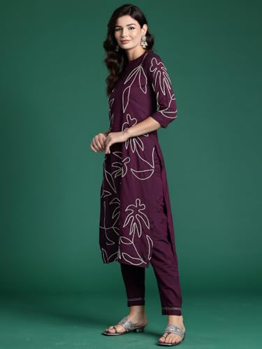Image of INDO ERA Women's Cotton Ethnic Co-Ord Set | Kurta Pant Set | Stylish Cotton Suit Set for Women,6762
