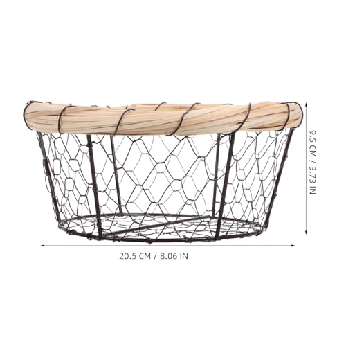 Cesta para almacenamiento multifuncional de alambre negra para cocina y encimera 8